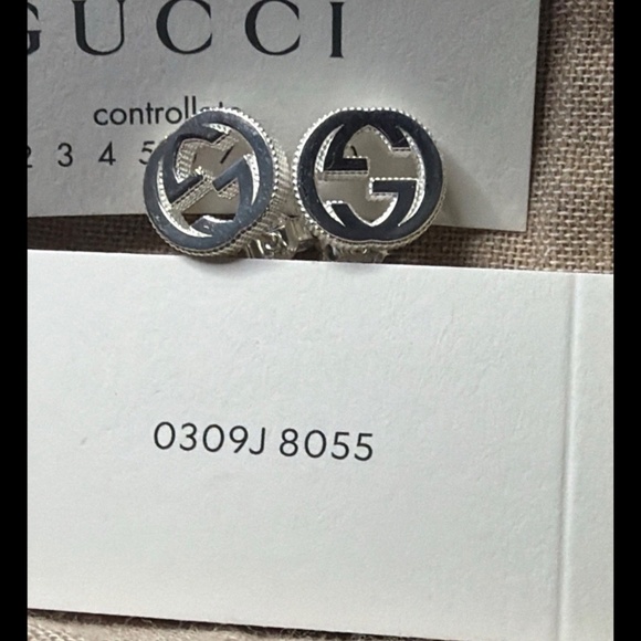 Gucci Interlocking G Logo Earrings 925 Sterling Silver – New in Box with Tags - Picture 2 of 3